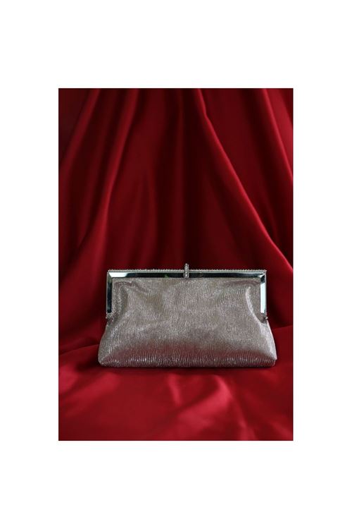 Rose gold  burgu dokulu kristal burslu abiye el çantası