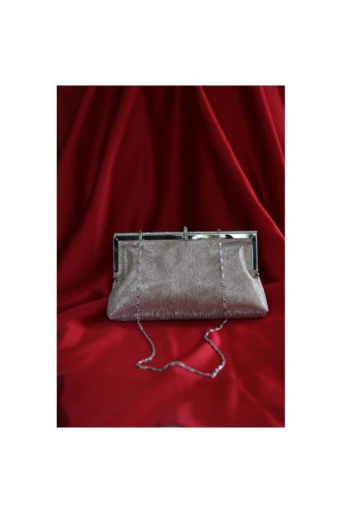 Rose gold  burgu dokulu kristal burslu abiye el çantası