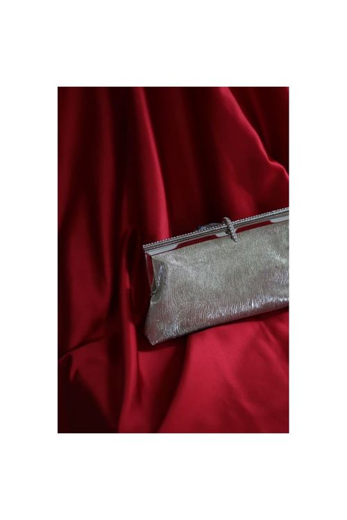 Gold burgu dokulu kristal burslu abiye el çantası