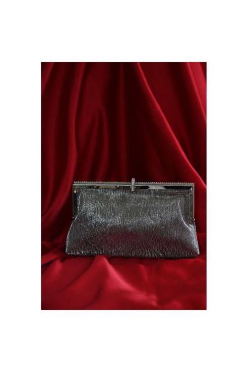 platin burgu dokulu kristal burslu abiye el çantası