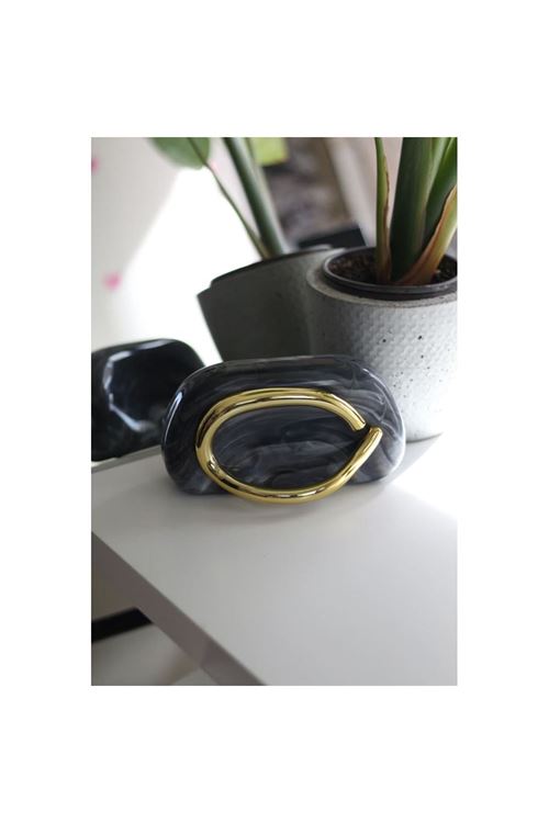 Gri Desenli  Mika Tutma Aksesuarlı Zincirli Omuz Çantası