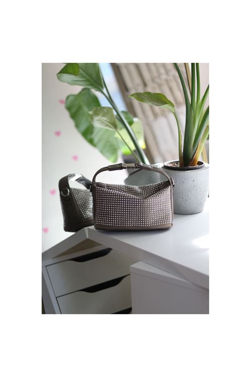 vizon zımbalı klips detaylı el omuz çantası