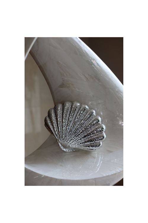 Silver İstiridye Mika Zincirli El Omuz Çantası