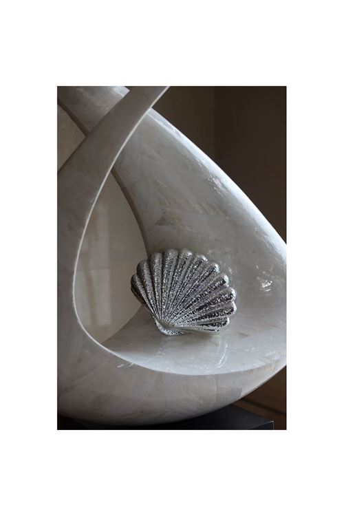 Silver İstiridye Mika Zincirli El Omuz Çantası