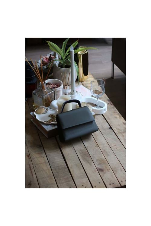 Haki Yeşil Taş Tutma Detaylı Abiye Omuz Çantası