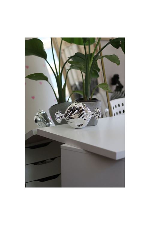 Silver Mika Şeker Görünümlü Zincirli Omuz Çantası