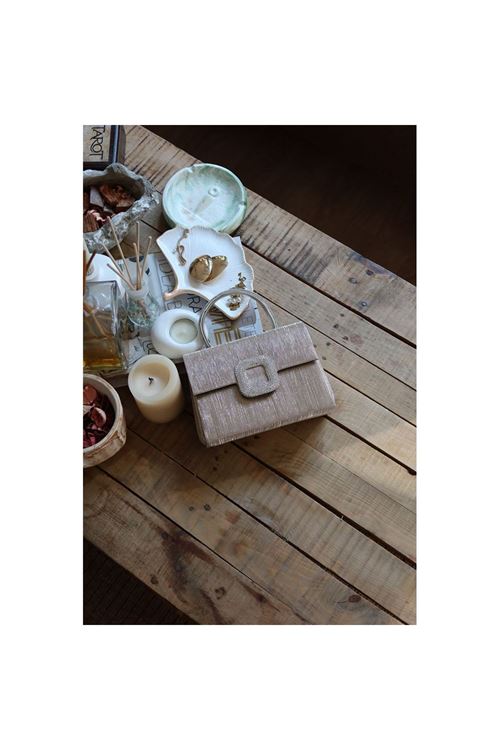 Gold Toka Detaylı Tutma Saplı Zincirli El Omuz Çantası