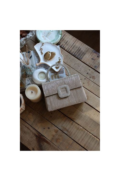 Gold Toka Detaylı Tutma Saplı Zincirli El Omuz Çantası