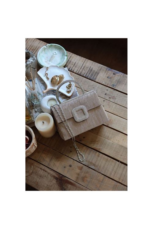 Gold Toka Detaylı Tutma Saplı Zincirli El Omuz Çantası