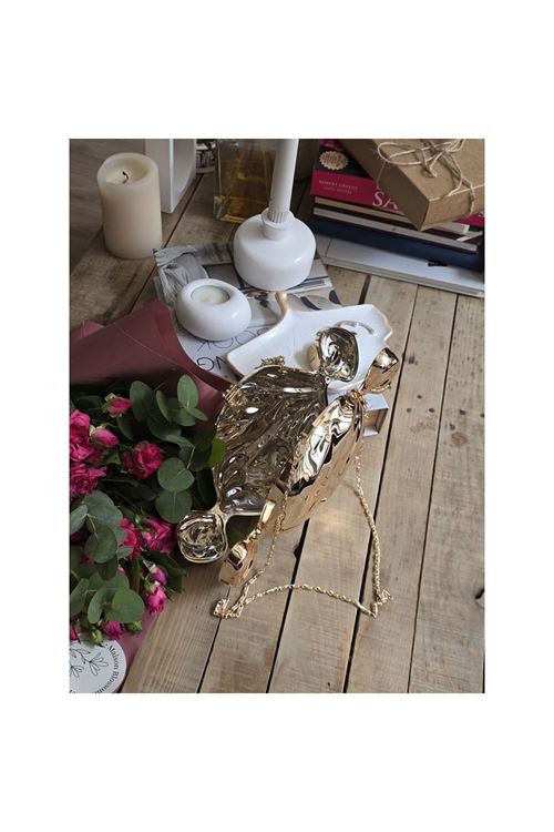 Kadın Gold Candy Form Mika Abiye Çanta