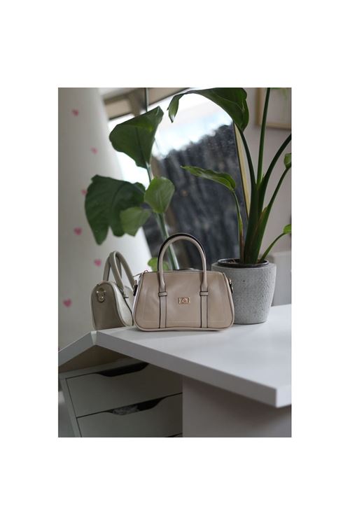 Kadın Vizon Çift Şeritli Minimal Günlük El &amp;amp; Omuz Çantası