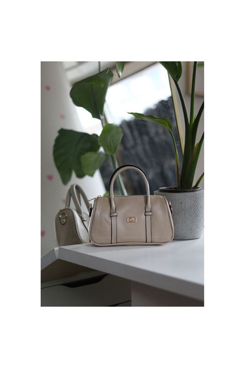 Kadın Vizon Çift Şeritli Minimal Günlük El &amp;amp; Omuz Çantası