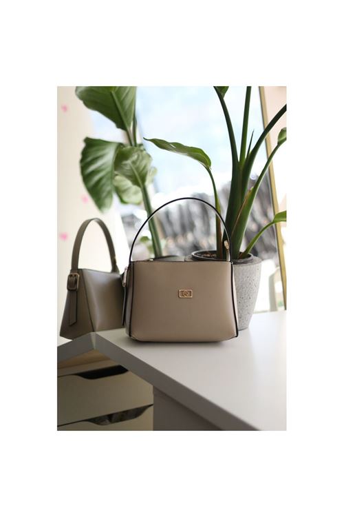 Vizon Dokulu Tutma Saplı El Omuz Çantası