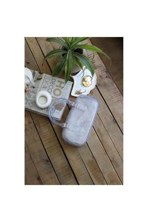 Kadın Şeffaf Silikon Çift Kulplu Askılı El &amp;amp; Omuz Çantası