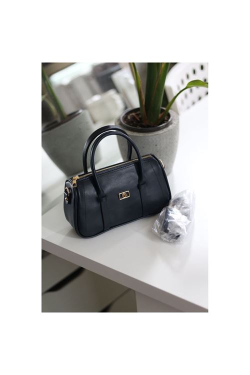 Kadın Lacivert Çift Şeritli Minimal Günlük El &amp;amp; Omuz Çantası