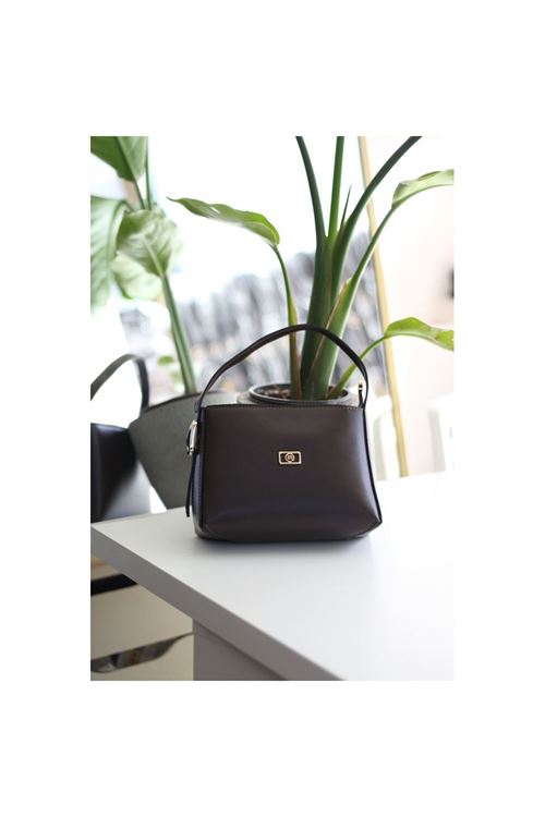 Acı Kahve Dokulu Tutma Saplı El Omuz Çantası