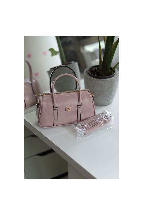 Kadın Pudra Çift Şeritli Minimal Günlük El &amp;amp; Omuz Çantası