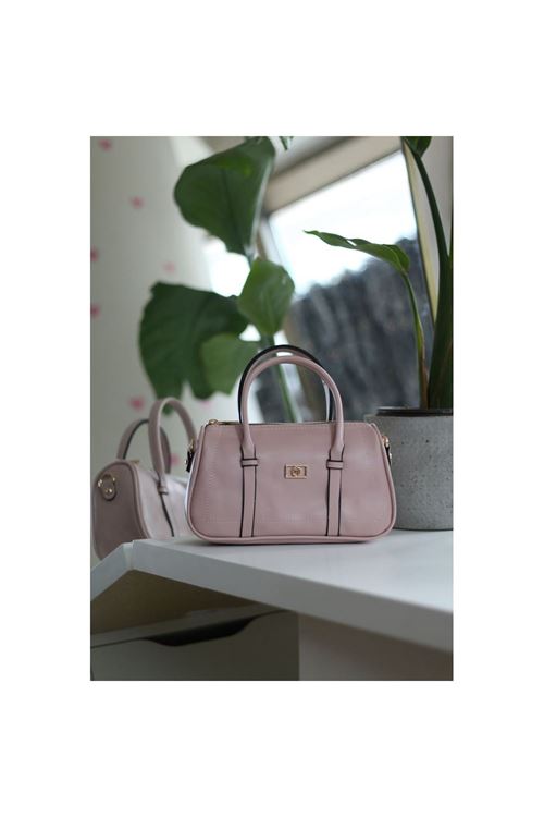 Kadın Pudra Çift Şeritli Minimal Günlük El &amp;amp; Omuz Çantası