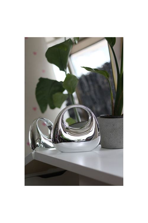 Kadın Silver Metalik Oval Tutmalı Mika Kalıp Abiye El Çantası