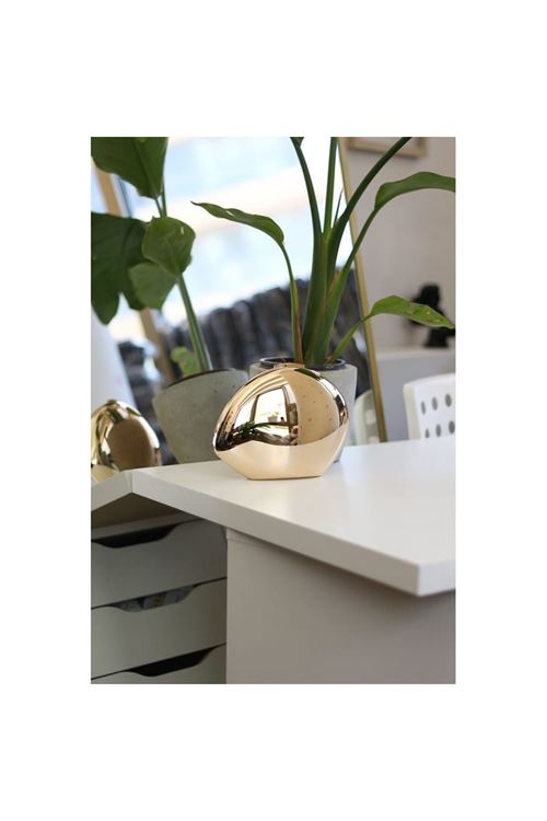 Gold Asimetrik Yassı Taş Form Mika Abiye Çanta