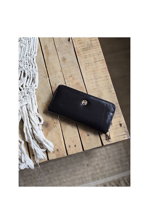 Siyah Dokulu Slim Kartlık Detaylı Cüzdan