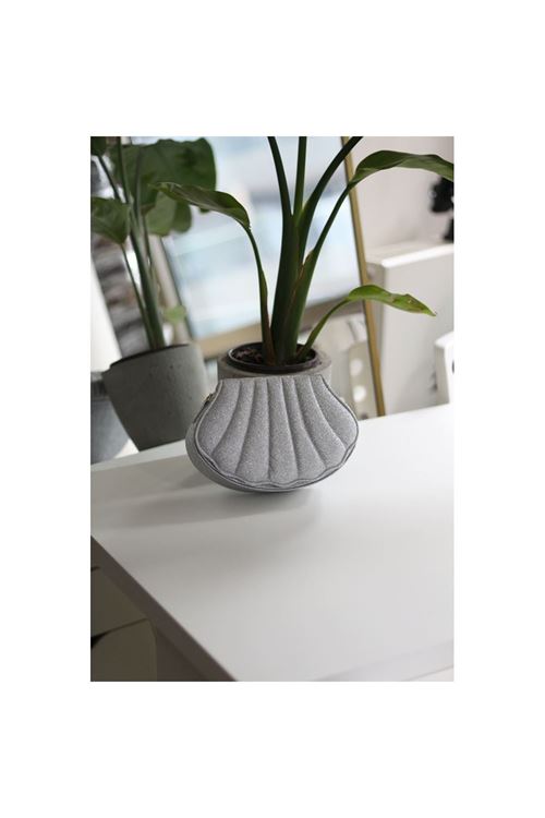 Kadın Silver Simli İstiridye Kalıp Zincirli El Omuz Çantası