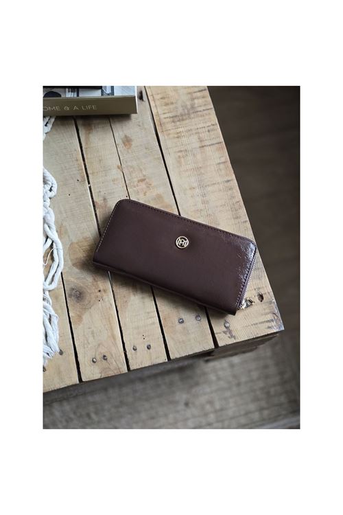 Acı Kahve Dokulu Slim Kartlık Detaylı Cüzdan