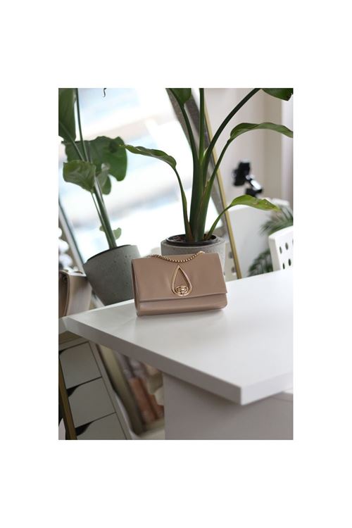 Kadın Nude Damla Aksesuarlı Omuz Çantası