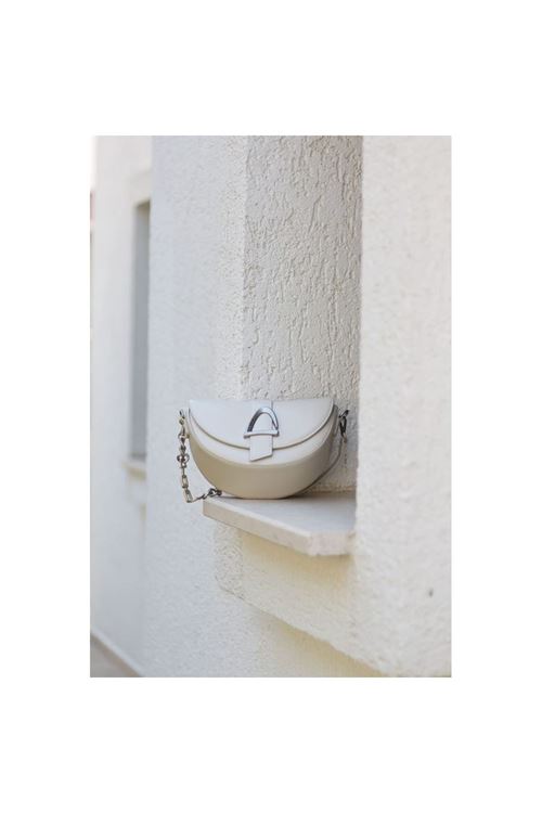 Kadın Krem V Toka Detaylı Askılı Omuz Çantası