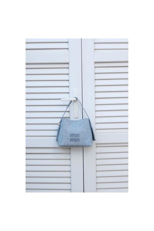 Kadın Mavi Özel Mumlu Kot Kumaş Omuz Çantası