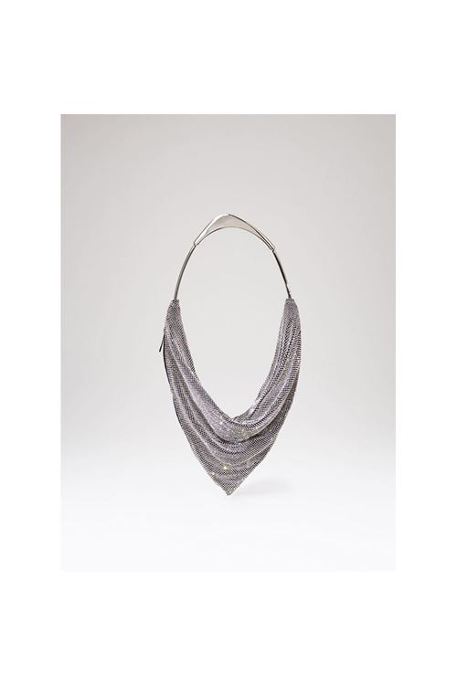 Kadın Silver Taş Dokuma Metal Tutma Sap Detaylı Abiye Çanta