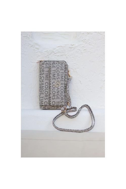 Kadın Gri Telefon Bölmeli Yatay Çapraz Askılı Cüzdan Çanta