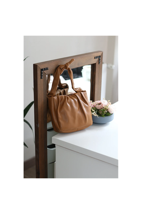 Kadın Karamel Fiyonk Askılı Omuz Çantası