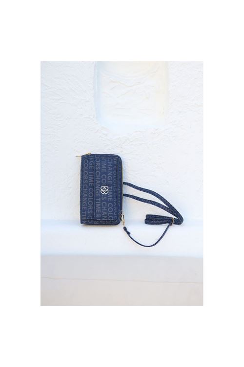 Kadın Koyu Mavi Telefon Bölmeli Yatay Çapraz Askılı Cüzdan Çanta