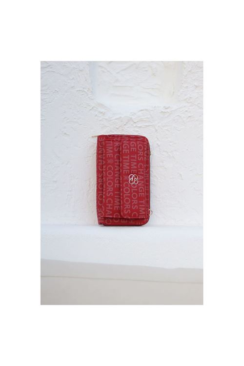 Kadın Kırmızı Telefon Bölmeli Yatay Çapraz Askılı Cüzdan Çanta