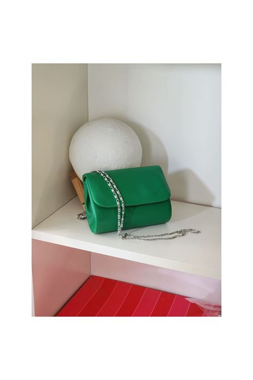 Kadın Yeşil Deri Mini Portföy Abiye Çanta