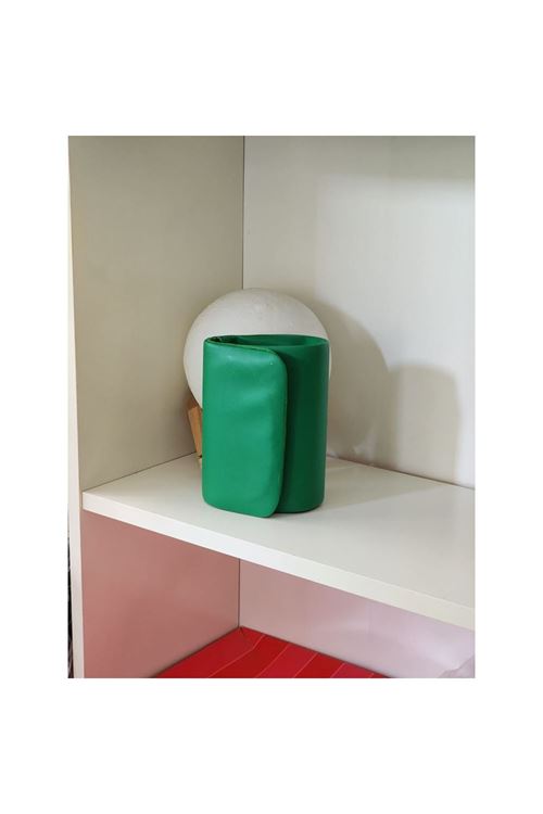 Kadın Yeşil Deri Mini Portföy Abiye Çanta