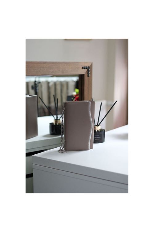 Kadın Vizon Taş Şeritli Omuz Çantası