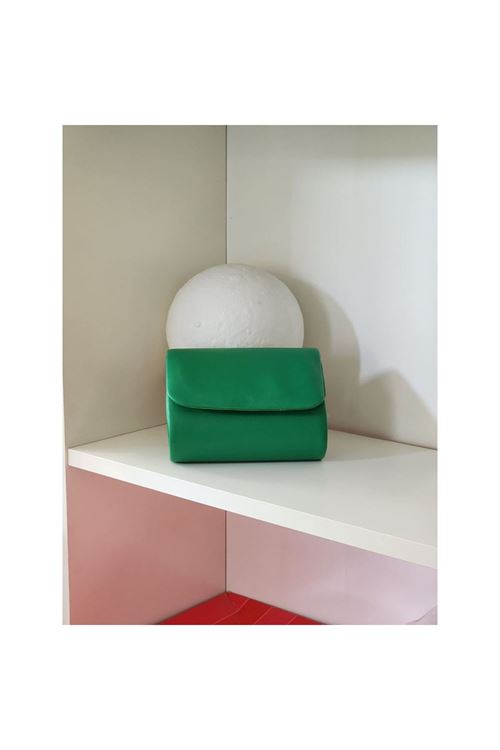 Kadın Yeşil Deri Mini Portföy Abiye Çanta