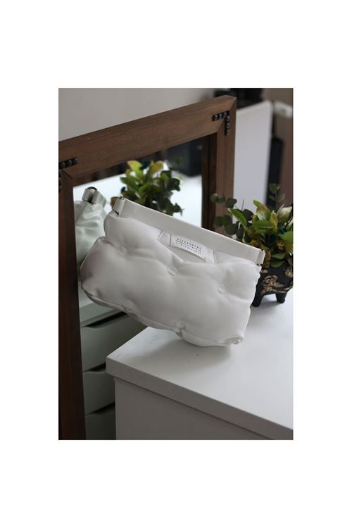 Kadın Beyaz Yastık Desenli Yumuşak Doku Omuz &amp;amp; El Çantası