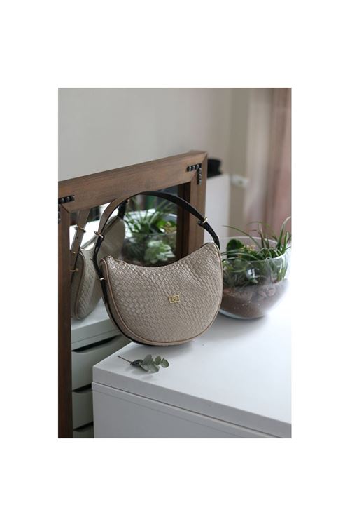 Kadın Vizon Kroko Oval Askılı Omuz Çantası