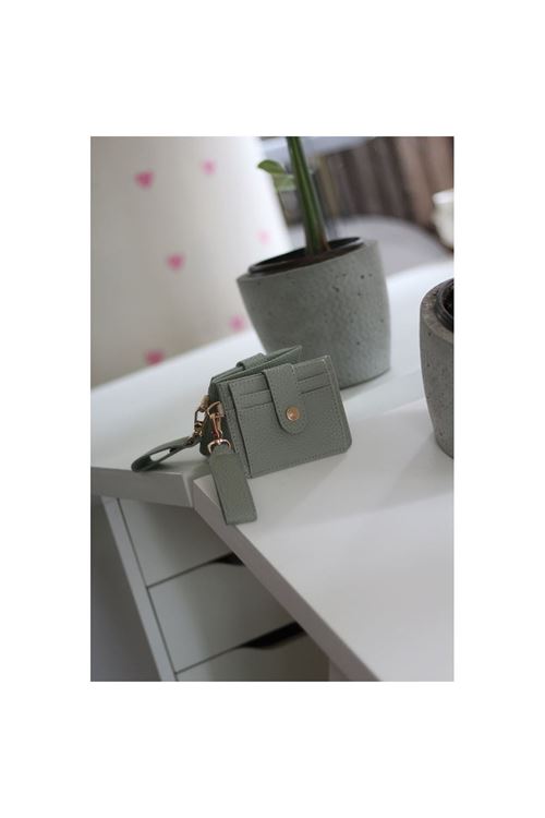 Kadın Mint Yeşili Maskot Kartlık Cüzdan