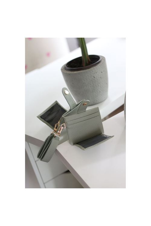 Kadın Mint Yeşili Maskot Kartlık Cüzdan