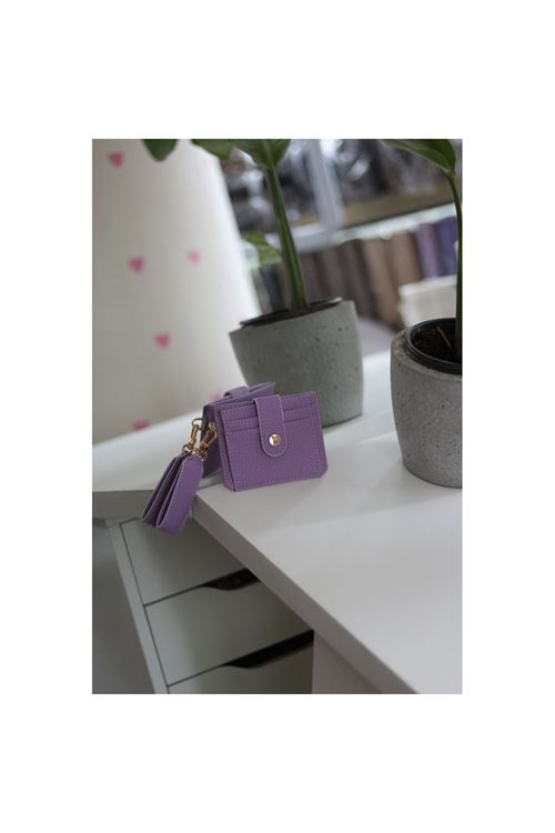Kadın Lila Maskot Kartlık Cüzdan