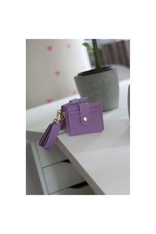 Kadın Lila Maskot Kartlık Cüzdan