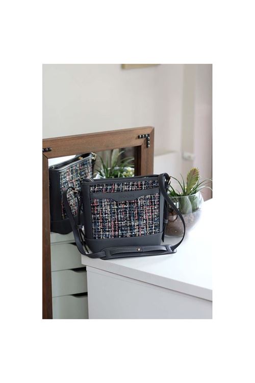 Kadın Gri Tüvit Ayarlanabilir Askılı Omuz Çantası