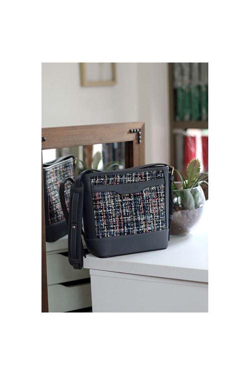 Kadın Gri Tüvit Ayarlanabilir Askılı Omuz Çantası