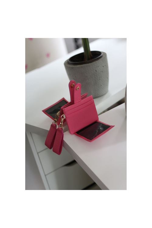 Kadın Pembe Maskot Kartlık Cüzdan