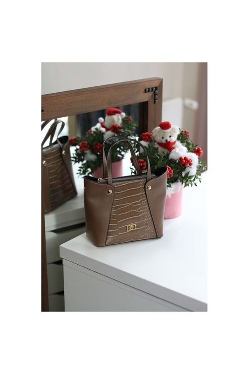 Kadın Yeşil Kroko Ayarlanabilir Askılı Omuz Çantası