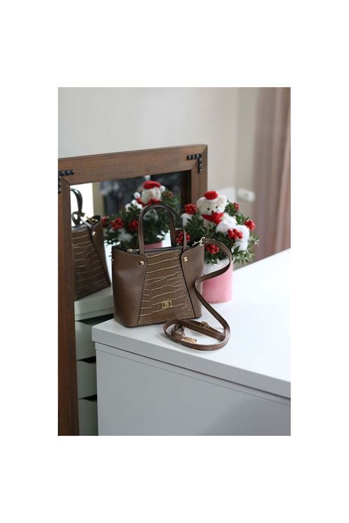 Kadın Yeşil Kroko Ayarlanabilir Askılı Omuz Çantası